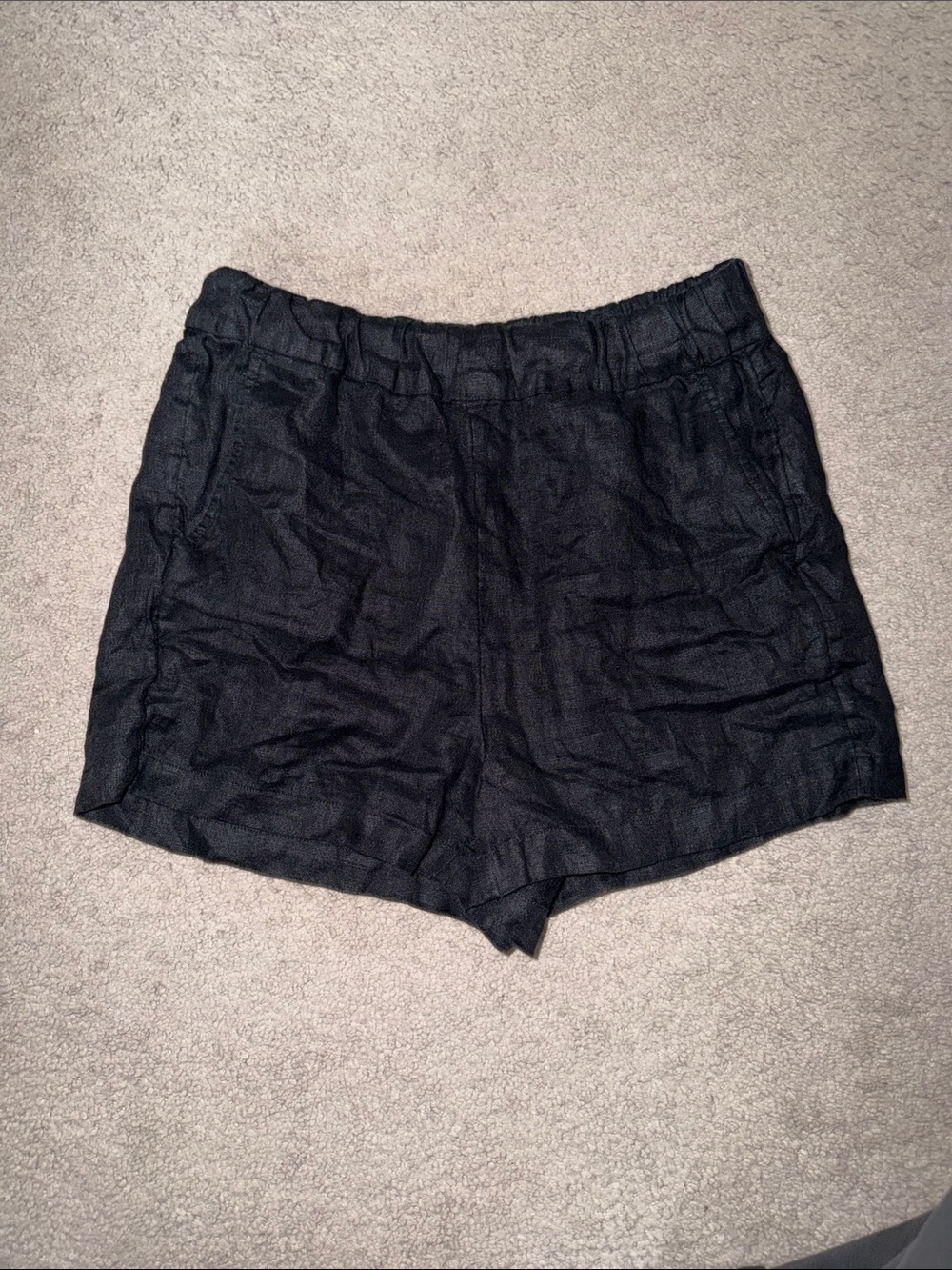 J. Crew Black High-Waist Elastic Waist Shorts